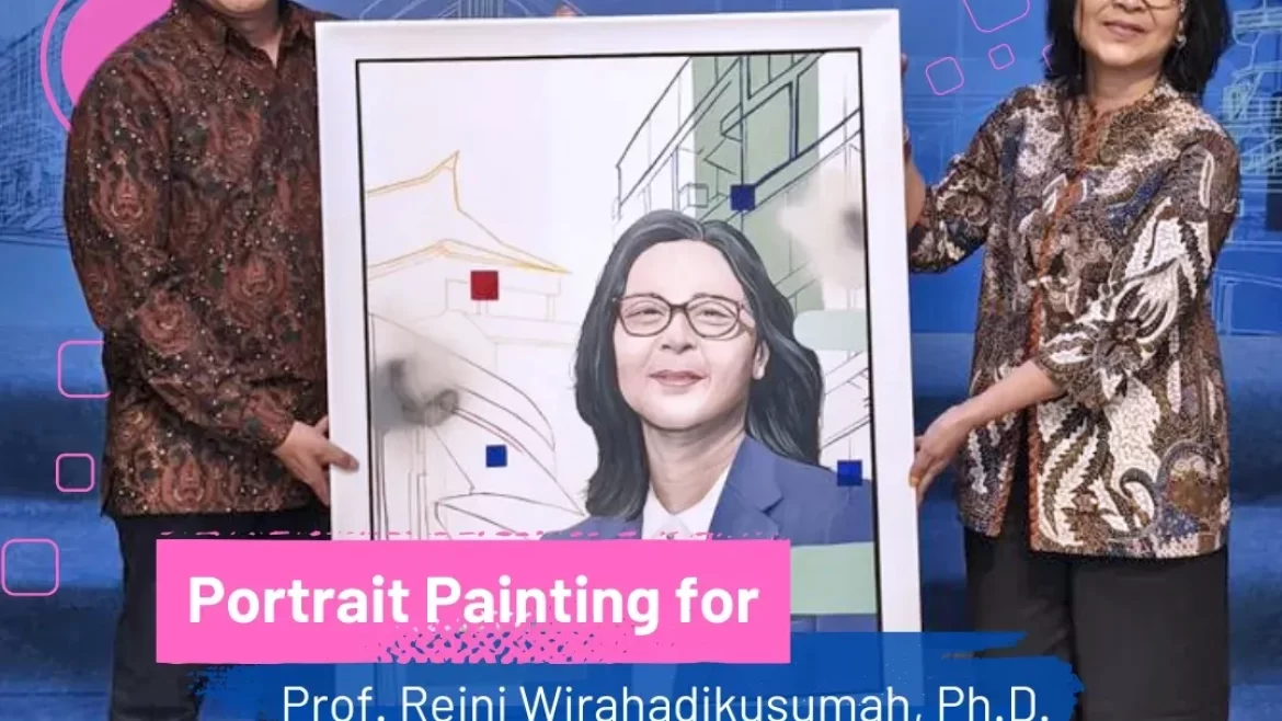 Potrait Painting for Prof. Reini Wirahadikusumah, Ph.D. From FSRD, ITB. Artwork by Zusfa Roihan, M.Sn.